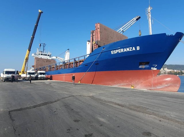 MV Esperanza B Alongside Dock Loading