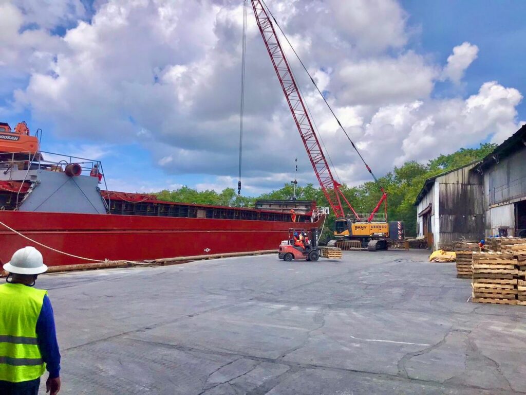 Loading cement at TCL Port Claxton Bay Trinidad